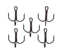 Fuerte Afilado 50 unids/Lote, Anzuelo de Pesca Negro/Dorado/Plateado, Material Carbono Acero Alto, Tres Ganchos, Herramientas for Aparejos Anzuelos de Pesca(Negro,10)