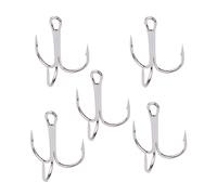 Fuerte Afilado 50 unids/Lote, Anzuelo de Pesca Negro/Dorado/Plateado, Material Carbono Acero Alto, Tres Ganchos, Herramientas for Aparejos Anzuelos de Pesca(Silver,2)