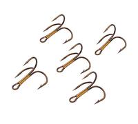 Fuerte Afilado 50 unids/Lote, Anzuelo de Pesca Negro/Dorado/Plateado, Material Carbono Acero Alto, Tres Ganchos, Herramientas for Aparejos Anzuelos de Pesca(Gold,4)