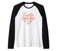 Fuerte Cansada Pero Sigo Motivacional para Mujeres Fuertes Camiseta Manga Raglan