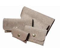 Fuerte cartera de piel auténtica, impresionante relieve, hecha a mano en Alemania | Monedero, banco, bolsillo para documentos, sobres de dinero, bolsa de regalo, etc., marrón, 8.5 x 6 cm