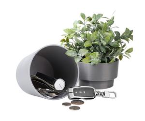 fuerte de camuflaje - de almacenamiento oculta negra con cerradura de llave, almacenamiento discreto y seguro de dinero en maceta, almacenamiento secreto de objetos valiosos y joyas |