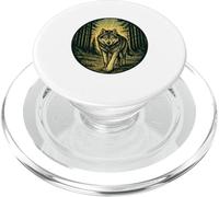 Fuerte Lobo Bosque Camino Vintage Xilografía Al Aire Libre Naturaleza Amante PopSockets PopGrip para MagSafe