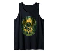 Fuerte Lobo Bosque Camino Vintage Xilografía Al Aire Libre Naturaleza Camiseta sin Mangas