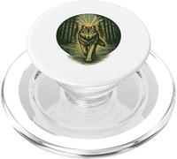 Fuerte Lobo Bosque Camino Vintage Xilografía Al Aire Libre Naturaleza PopSockets PopGrip para MagSafe