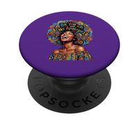Fuerte Orgullosa Mujer Negra Afro Arte Africano PopSockets PopGrip Adhesivo