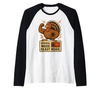 Fuerte Turquía Festín Modo Retro Acción de Gracias Humor otoño Día Camiseta Manga Raglan