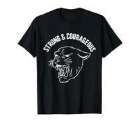 Fuerte, Valiente, no tengas Miedo, JNF, Cristiano Camiseta gráfica económica, Hombre, Negro, L