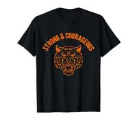 Fuerte, Valiente, no tengas Miedo, JNF, Cristiano Camiseta gráfica económica, Hombre, Negro, S
