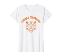 Fuerte, Valiente, no tengas Miedo, JNF, Cristiano Camiseta gráfica económica, Mujer, Blanco, XL