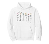 Fuerte Valiente Valiente Amoroso Amable Hermosa mamá Floral Sudadera con Capucha