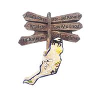 Fuerteventura - Imán para nevera de España, recuerdo de viaje, decoración de nevera, adhesivo magnético 3D, pintado a mano, colección artesanal