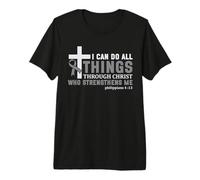 Fuerza a través de Cristo Conciencia del Guerrero del Tumor Cerebral Camiseta Premium