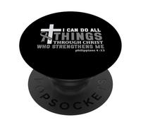 Fuerza a través de Cristo Conciencia del Guerrero del Tumor Cerebral PopSockets PopGrip Adhesivo