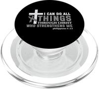 Fuerza a través de Cristo Conciencia del Guerrero del Tumor Cerebral PopSockets PopGrip para MagSafe