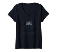 Fuerza a través de la Lealtad Lema del Paquete de Camiseta Cuello V, Mujer, Negro, L