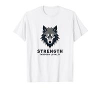 Fuerza a través de la Lealtad Lema del Paquete de Camiseta, Hombre, Blanco, XL