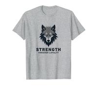 Fuerza a través de la Lealtad Lema del Paquete de Camiseta, Hombre, Gris Jaspeado, 3XL