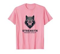 Fuerza a través de la Lealtad Lema del Paquete de Camiseta, Hombre, Rosado, XXL