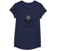 Fuerza a través de la Lealtad Lema del Paquete de Camiseta, Niñas, Azul Marino, Mediano