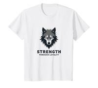 Fuerza a través de la Lealtad Lema del Paquete de Camiseta, Niños, Blanco, 3 años