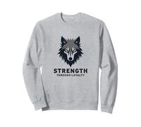 Fuerza a través de la Lealtad Lema del Paquete de Sudadera, Unisex para Adultos, Gris Jaspeado, L