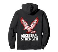 Fuerza ancestral Águila nativa Tótem del noroeste del Pacífico Sudadera con Capucha