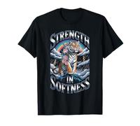 Fuerza en Suavidad Tigre Floral Rainbow Poder Cósmico Camiseta