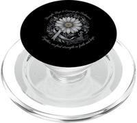 Fuerza, Esperanza, Coraje, Conciencia sobre el Parkinson, Daisy Ribbon PopSockets PopGrip para MagSafe