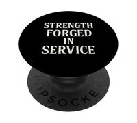 Fuerza forjada en servicio. Orgullo de resiliencia del soldado. PopSockets PopGrip Adhesivo
