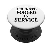 Fuerza forjada en servicio. Orgullo de resiliencia del soldado. PopSockets PopGrip Adhesivo