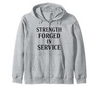 Fuerza forjada en servicio. Orgullo de resiliencia del soldado. Sudadera con Capucha