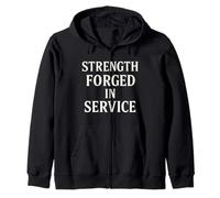 Fuerza forjada en servicio. Orgullo de resiliencia del soldado. Sudadera con Capucha