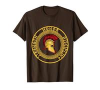 Fuerza Honor Disciplina Combatiente Soldado Espada espartana Camiseta, Hombre, Marrón, M