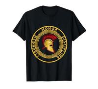Fuerza Honor Disciplina Combatiente Soldado Espada espartana Camiseta, Hombre, Negro, 5XL