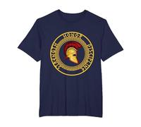 Fuerza Honor Disciplina Combatiente Soldado Espada espartana Camiseta, Hombre Tallas Grandes, Azul Marino, 3X Alto
