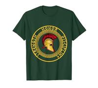 Fuerza Honor Disciplina Combatiente Soldado Espada espartana Camiseta, Hombre, Verde Bosque, S
