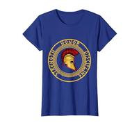 Fuerza Honor Disciplina Combatiente Soldado Espada espartana Camiseta, Mujer, Azul Real, L