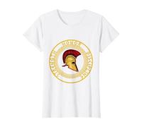 Fuerza Honor Disciplina Combatiente Soldado Espada espartana Camiseta, Mujer, Blanco, XL