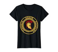 Fuerza Honor Disciplina Combatiente Soldado Espada espartana Camiseta, Mujer, Negro, 3XL