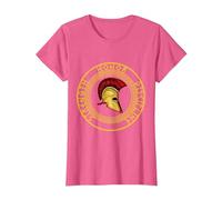 Fuerza Honor Disciplina Combatiente Soldado Espada espartana Camiseta, Mujer, Rosa Jaspeado, L
