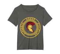 Fuerza Honor Disciplina Combatiente Soldado Espada espartana Camiseta, Mujer Tallas Grandes, Asfalto, 6XL Grande