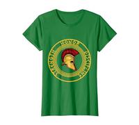Fuerza Honor Disciplina Combatiente Soldado Espada espartana Camiseta, Mujer, Verde Kelly, S