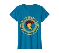 Fuerza Honor Disciplina Combatiente Soldado Espada espartana Camiseta, Mujer, Zafiro, XL