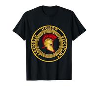 Fuerza Honor Disciplina Espartano Casco Troyano Gladiador Camiseta