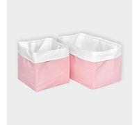 Fuerza Kids cesta Uni Blanco y diseño puntos blancos sobre Kora lrosa Talla:Körbchengröße 20 x 20 x 20 cm