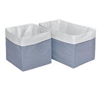Fuerza Kids cesta Uni Blanco y finas rayas color azul oscuro Talla:Körbchengröße 20 x 33 x 20 cm