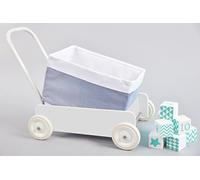 Fuerza Kids cesta Uni Blanco y finas rayas color azul oscuro Talla:Körbchengröße 20 x 33 x 20 cm
