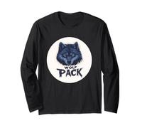 Fuerza y lealtad con el diseño Wolf Pack Manga Larga