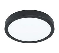 Fueva 6 Downlight empotrable LED redondo (11,5 W, Ø x Al: 21 x 2 cm, Negro/Blanco, Blanco cálido)